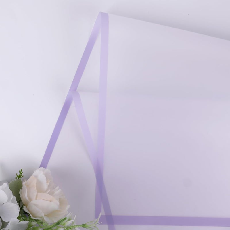 FUHITIM 20 Sheets Flower Wrapping Paper - Waterproof Floral Bouquet Packaging Paper for DIY Crafts，Florist Supplies Packaging Paper for Wedding Birthday Gift (Translucent Light Purple) - Image 4